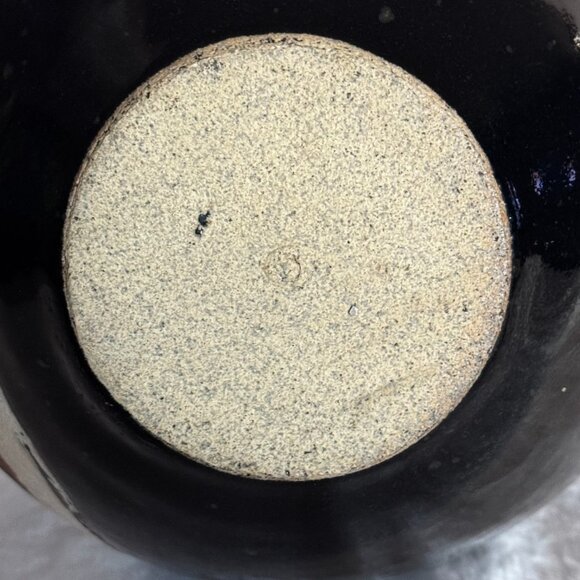 Studio Art Pottery Vase 8" Orb Sphere Shaped Brown Glazed Vtg RARE - Picture 12 of 16